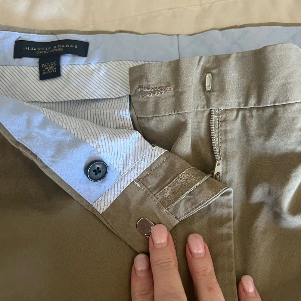 Banana Republic Men's Classic Chino Dress Pants in dark khaki or olive